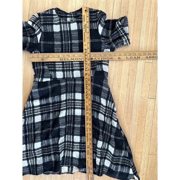 ZARA Dress Plaid Black and White Wool Blend burnout Size XS - Picture 8 of 9